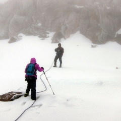 Llegando a la cima de la ruta en el Nevado de Santa Isabel